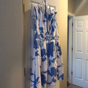 Summer dress periwinkle and white.